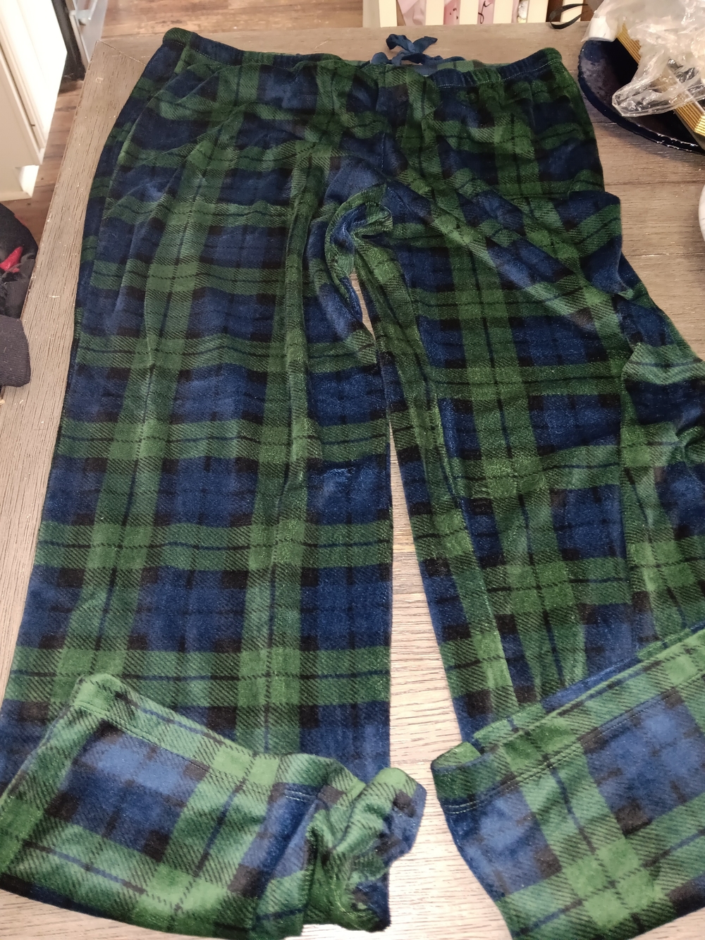 stars above Green and Navy Plaid Fleece Pants